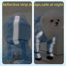 1 Miếng Không thấm nước Coverage hoàn toàn Chó Áo mưa Với Đôi chân , Dây xích & Túi - Màu xanh lam - Xem 8