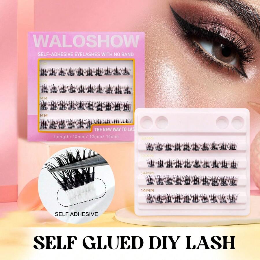 Tự dính Lông mi Cụm Lông mi D 0.07 Độ dày 10-14MM Một nạm Nối dài mi Không có keo Lông mi đơn  Tự Có thể tái sử dụng Keo dán Lông mi DIY at Nhà