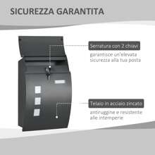 HOMCOM Mailboxes - Dark Grey - View 3