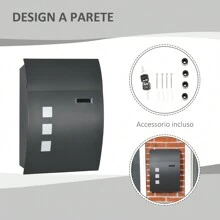 HOMCOM Mailboxes - Dark Grey - View 5