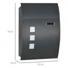 HOMCOM Mailboxes - Dark Grey - View 2