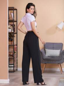 Women Pants - 黑色 - 查看 5