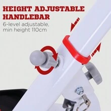HOMCOM Stepper W/ Handle Hand Grip Workout Fitness Machine For Fitness Aerobic Exercise Home Gym - Red - View 3