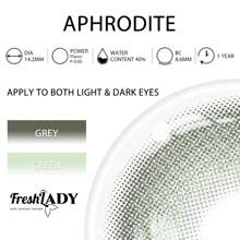 1 par de lentes de contacto FreshLady Godness Veil Aphrodite con 1 año de uso,Diámetro 14.2 mm, contenido de agua 40%, diario, cita, claro, cómodo, lindo, bonito, sin sabor, natural, sin lesiones oculares, exquisito, duradero, suave - 0 - Ver 4