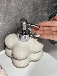 1 Stück hochwertiger Badezimmer Seifenspender, aus beigefarbenem Keramikmaterial, geeignet für Duschgel, Shampoo, Schaumspender, Badezimmer Dekoration Zuhause, Herbstdekoration, Rückkehr zur Schule