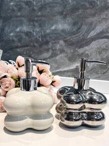 1 Stück hochwertiger Badezimmer Seifenspender, aus beigefarbenem Keramikmaterial, geeignet für Duschgel, Shampoo, Schaumspender, Badezimmer Dekoration Zuhause, Herbstdekoration, Rückkehr zur Schule