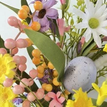 1 stuk 50 cm Pasen Simulatie Ei & Madeliefje Bloem Lauwerkrans ( ) , Schuim Paasei , Bes Bloem , Wilgenblad Handgemaakt Lauwerkrans , Pasen Hangende decoratie
