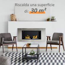 HOMCOM Camino Bioetanolo da Parete con 2 Bruciatori Capacità di 3L 4400W 110 x 54 x 14,5cm - Argento - Visualizzare 7
