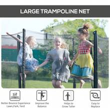 HOMCOM 8ft Trampoline Net Replacement Net Enclosure Net Spare New W/ 6 Poles - Black - View 7