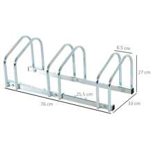 HOMCOM Bike Stand Parking Rack Floor Or Wall Mount Bicycle Cycle Storage Locking Stand - Silver - View 7