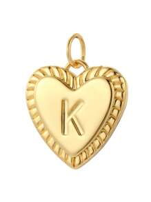 Magic Fish 1 件镀金铜质首字母心形吊坠