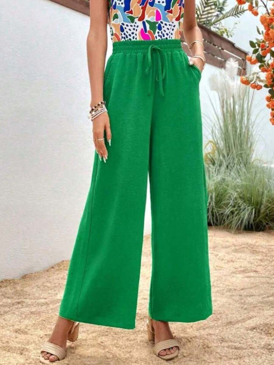 Women Pants - 綠色 - 查看 1