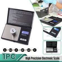 1pc Electronic Digital Scale Mini Kitchen Pocket Scale Lift-Off Lcd Display High Precision For Jewelry / Gold / Food / Weighing With Backlit Function - Black and White - View 1