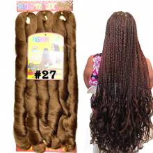 FASHION YOU Jumbo Liso Ondulado Cabelo Boho French Curl Fibra Sintética Premium 400g Para Tranças Crochet Braids - Caqui - Visão 1
