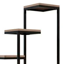 Outsunny Portapiante a 4 Livelli per Interni ed Esterni, Scaffale Porta Fiori e Vasi in Acciaio e Legno, 40x40x75.5 cm, Marrone e Nero - nero - Visualizzare 9