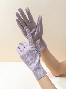 1pair Women's Sunblock Non Slip Uv Protection Half Finger Gloves For Driving And Summer Outdoor Activities