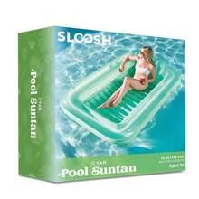 Sloosh Inflatable Tanning Pool Lounge Float, 70" X 46" Suntan Tub Raft Floatie, Tanning Pool With Pillow, Personal Pool Lounger For Adult Summer Water Party,L, Pool Inflatable, Beach Essentials, Pool Float - Cyan - View 7