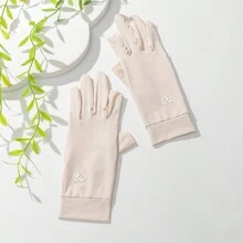 1 Pair Women's Ice Silk Fingerless Half Finger Anti-Slip Driving Sports Gloves, Women's UV Sun Protection Full Finger Touchscreen Non-Slip Breathable Summer Outdoor Gloves - Multicolor - View 4