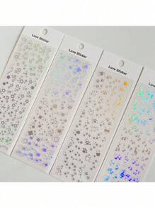 1pc Rainbow Hot Stamping Basic Sticker Pvc Foil Stamping Decorative Sticker, For Diy Craft - Silver - View 2
