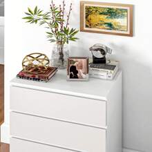 HOMCOM HOMCOM Commode 4 tiroirs, meuble de rangement, commode à tiroirs, sans poignées, design moderne, pour salon, chambre à coucher, 60 x 40 x 80 cm blanc