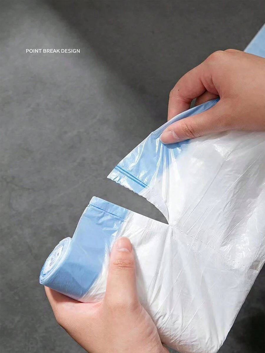 225入家用白色加厚收口垃圾袋,帶斷點和分類,適用於廚房、宿舍、大型塑料袋,家用一次性產品 - 多色 - 查看 1
