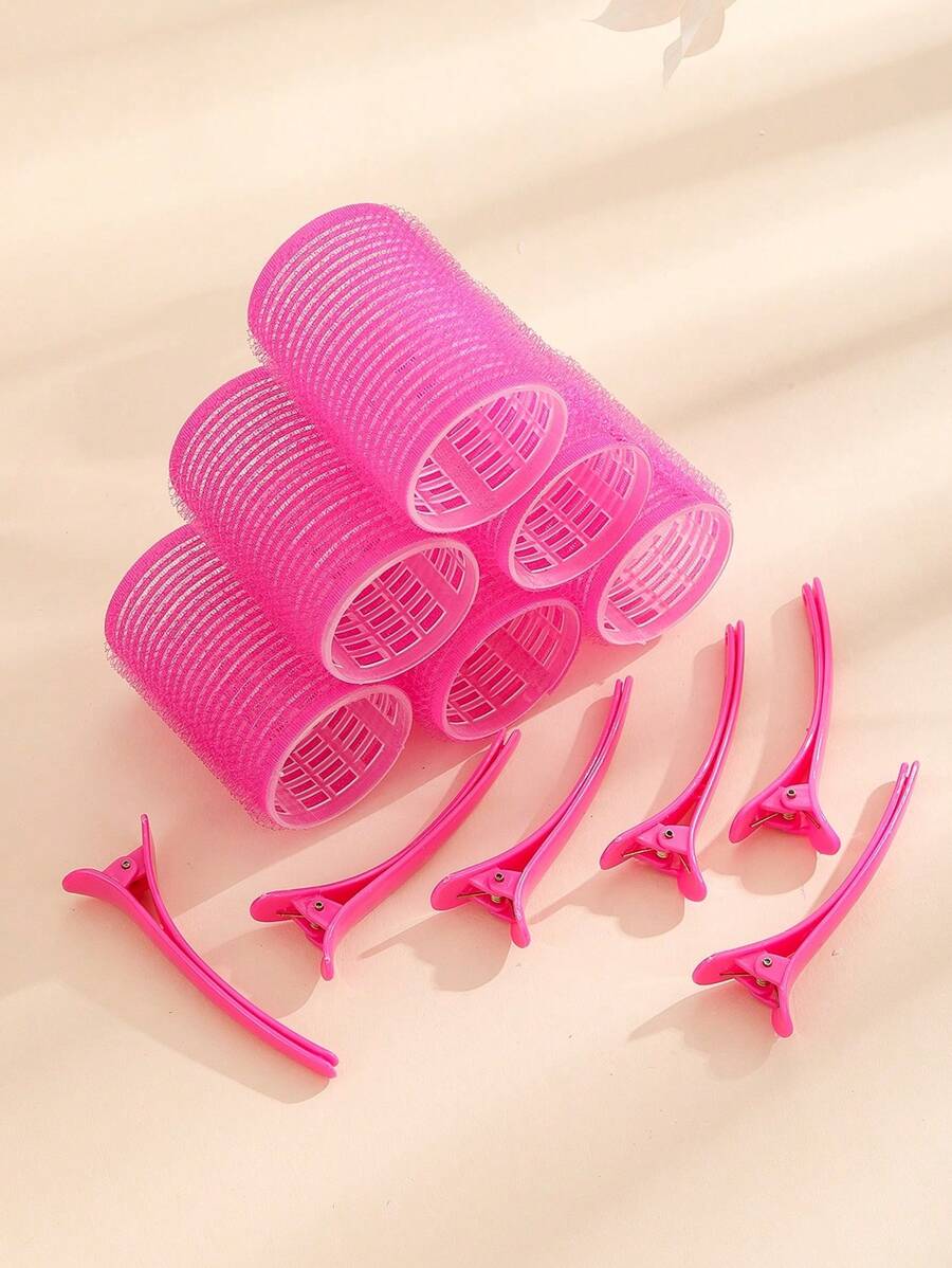 12pcs/Set (Includes 6 Clips And 6 Curlers) Extra Large Hair Rollers