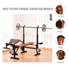 HOMCOM Adjustable Weight Bench With Leg Developer Barbell Rack For Weight Lifting And Strength Training Multifunctional Workout Station For Home Gym Fitness - Black - View 8