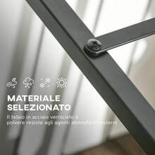 Scaffale Portalegna da Esterno e Interno in Acciaio, Legnaia Moderna con Base Rialzata, 39x35x76cm, Nero - nero - Visualizzare 3