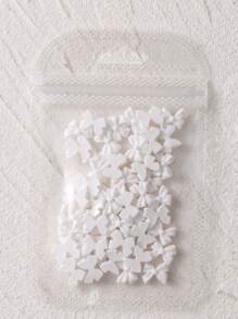 50 stks/zak Witte Hars 3D Strik Strass Y2K Nail Art Decoratie - Geweldig Voor DIY Platte Achterkant Eenvoudige Nail Art Ontwerpen En Accessoires - 3D Strik Voor Vrouwen Casual Nail Art Decoraties En Accessoires Nagel Charmes Nagel Gems Nagelbenodigdheden