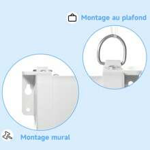 HOMCOM Écran de projection motorisé 120 pouces, 16:9 4K HD électrique pour Vidéoprojecteurs Home Cinéma, fixation mural ou plafond avec télécommande - Blanc - Voir 7