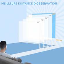 HOMCOM Écran de projection motorisé 120 pouces, 16:9 4K HD électrique pour Vidéoprojecteurs Home Cinéma, fixation mural ou plafond avec télécommande - Blanc - Voir 6