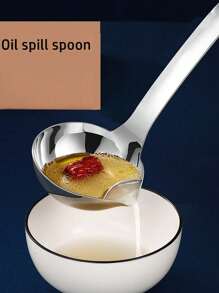A Stainless Steel Tip-Tail Thickened Oil Leaking Spoon And A Single Oil-Splitting Spoon, Available In Two Specifications: M/L