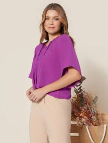 Women Tops - Màu đỏ tím - Xem 3