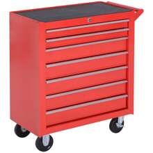 DURHAND Roller Tool Cabinet Storage Chest Box 7 Drawers Roll Wheels Garage Workshop Red - 紅色 - 查看 5