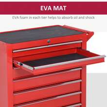 DURHAND Roller Tool Cabinet Storage Chest Box 7 Drawers Roll Wheels Garage Workshop Red - 紅色 - 查看 6