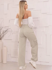 Women Pants - Màu be - Xem 4