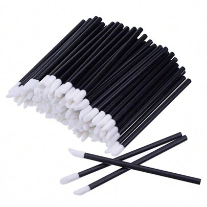 100pcs/Set Disposable Lip Brushes, Makeup Applicator Wands For Lipstick, Lip Gloss, Cosmetic Beauty Tools Kit