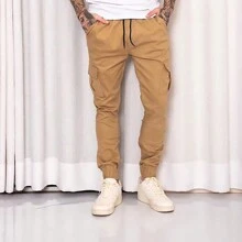 Men Pants - 米色 - 查看 1