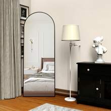 CASSILANDO Full Length Mirror 64"*21" Floor Mirror, Standing Mirror Smooth Arched Top Mirror, Large Arched Mirror, Bedroom Living Room Wall Mirror, Black,Gold - màu đen - Xem 10