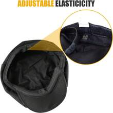 Newsboy Flat Caps Men, Shelby Baker Boy Hats For Men Grey Tweed Vintage Adjustable Peaky 8 Piece Mens Gatsby Beret Hat - Black - View 6