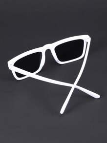 1pc Square Cute Vintage Fashionable Party Glasses Beach Accessories Glasses Shades For Summer Beach Vacation,Outdoor,Travel - White - View 4