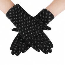 1pair Women's Sunblock Non Slip Uv Protection Half Finger Gloves For Driving And Summer Outdoor Activities