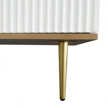 MERAX Modern TV Stand For 70+ Inch TV, Entertainment Center TV Media Console Table, With Shelf, 2 Drawers And 2 Cabinets, TV Console Cabinet Furniture For Living Room - trắng - Xem 10