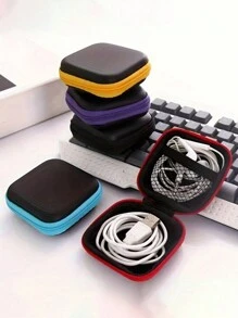 1 Miếng Hình vuông Tai nghe / Cáp dữ liệu / Huy hiệu tiền xu) / Chìa khóa / Tiền Túi bảo quản Với dây kéo Đối với Điện thoại - Màu xanh lam - Xem 2