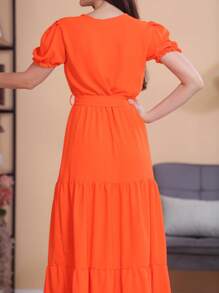 Women Dresses - 橘色 - 查看 3