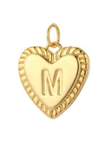 Magic Fish 1 件镀金铜质首字母心形吊坠