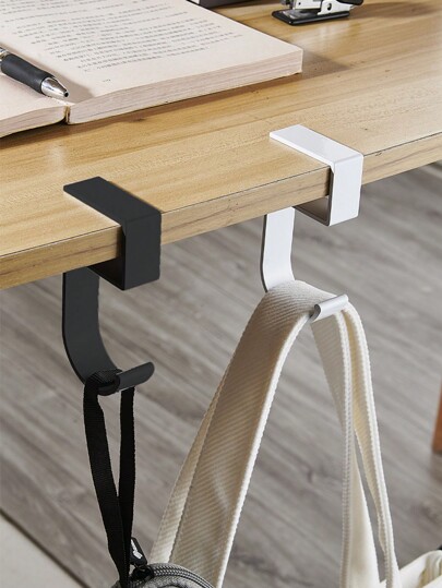 1pc Desktop Supportive Hook With Non-Sticky, Removable Adhesive, For Storing Backpacks, Water Bottles, Keys, Etc.