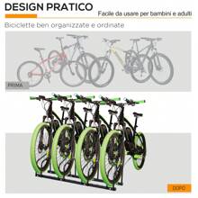 HOMCOM Rastrelliera Portabiciclette Parcheggio per 4 Biciclette in Acciaio, 110x33x27 cm, Nero - nero - Visualizzare 8