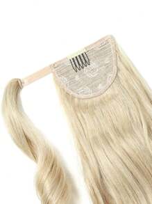 金色馬尾辮延長型長波浪馬尾辮22英寸包裹合成假髮自然漸層金色馬尾髮片假髮馬尾髮延長件頭髮件適用於女士和女孩日常使用派對 - 彩色 - 查看 9