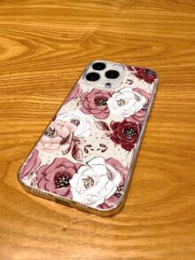 1只華麗多彩的花卉圖案透明TPU全包式手機殼，適用於iPhone - 彩色 - 查看 4